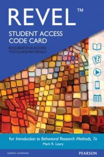 Revel Access Code for Introduction to Behavioral Research Methods