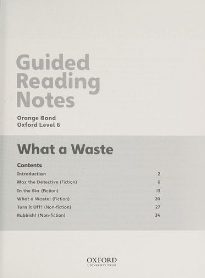 Project X Origins: Orange Book Band, Oxford Level 6: What a Waste: Guided reading notes