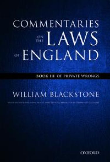 The Oxford Edition of Blackstone's: Commentaries on the Laws of England