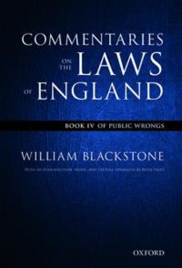 The Oxford Edition of Blackstone's: Commentaries on the Laws of England