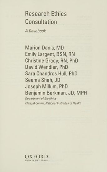 Research Ethics Consultation