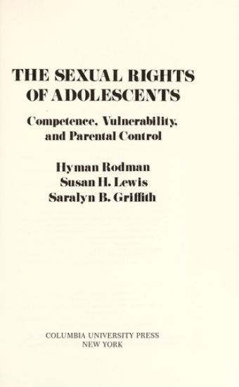 The Sexual Rights of Adolescents