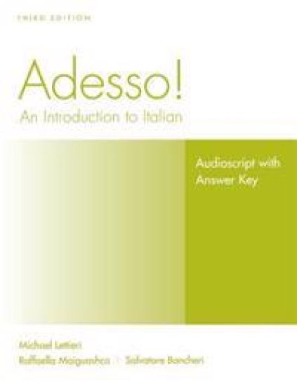 Adesso!, Audioscript and Answer Key Student Solution Manual