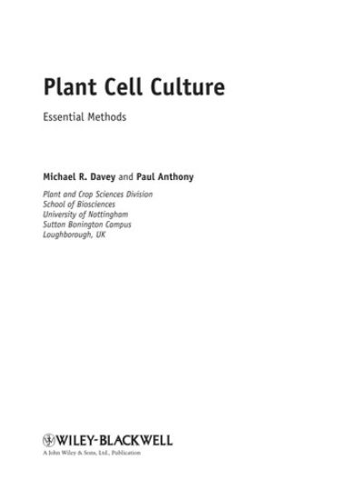 Plant Cell Culture