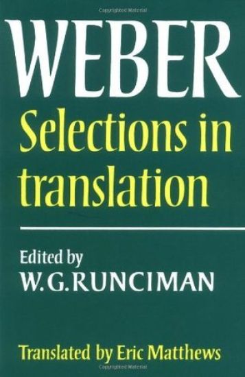 Max Weber: Selections in Translation – Max Weber, kirjan kansikuva