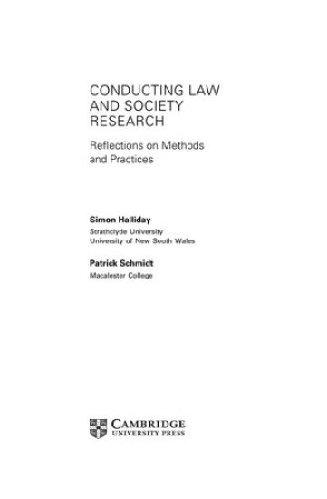Conducting Law and Society Research