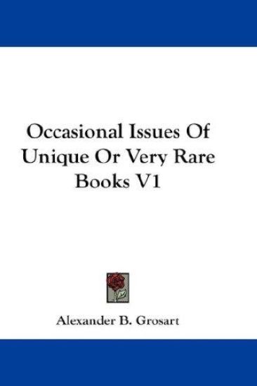Occasional Issues of Unique or Very Rare Books