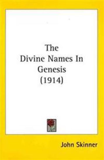 The Divine Names in Genesis 1914 – John Skinner, kirjan kansikuva