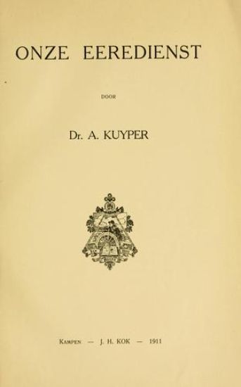 Onze Eeredienst 1911