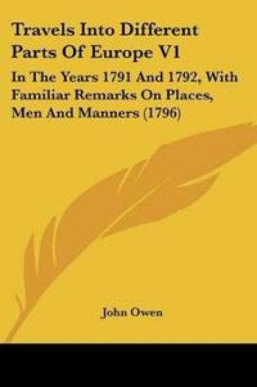 Travels Into Different Parts Of Europe – John Owen, kirjan kansikuva