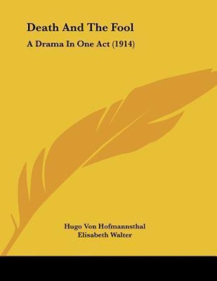 Death And The Fool – Hugo Von Hofmannsthal, kirjan kansikuva
