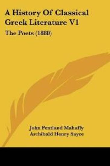 A History Of Classical Greek Literature