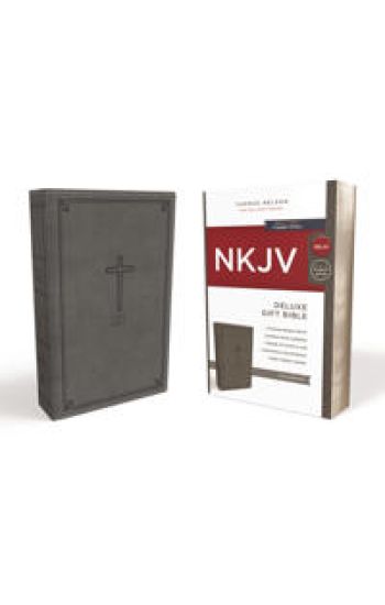 NKJV, Deluxe Gift Bible, Leathersoft, Gray, Red Letter, Comfort Print