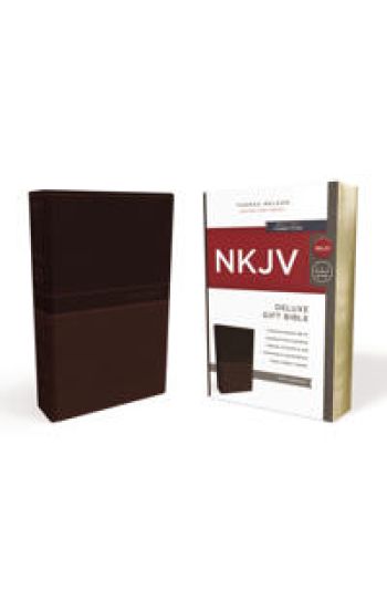 NKJV, Deluxe Gift Bible, Leathersoft, Tan, Red Letter, Comfort Print
