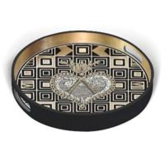 Christian Lacroix Atout Coeur Round Lacquer Tray
