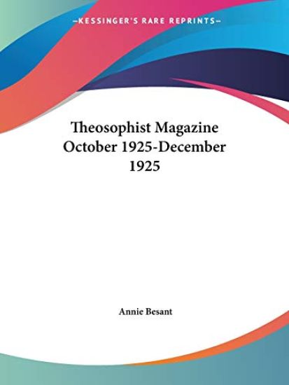Theosophist Magazine October 1925-December 1925