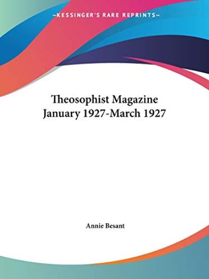 Theosophist Magazine January 1927-March 1927