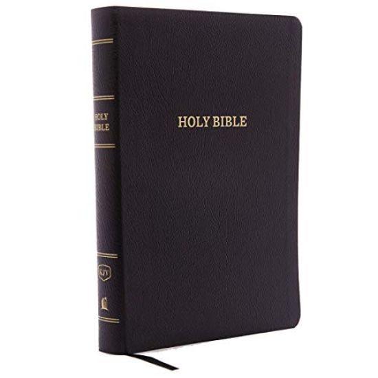 KJV Holy Bible, Giant Print with 53,000 Cross References, Black Bonded Leather, Red Letter, Comfort Print (Thumb Indexed): King James Version