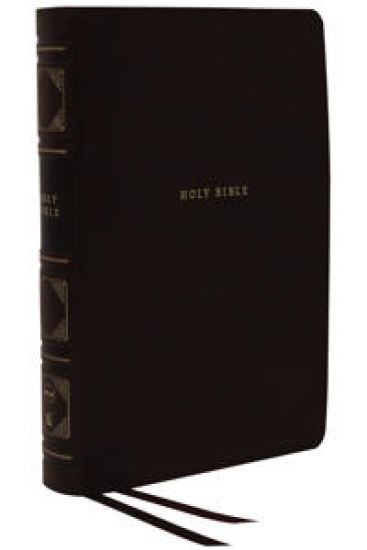 NKJV, Reference Bible, Classic Verse-by-Verse, Center-Column, Leathersoft, Black, Red Letter, Thumb Indexed, Comfort Print