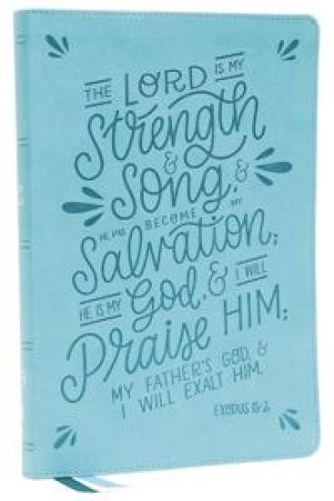 NKJV, Thinline  Bible, Verse Art Cover Collection, Leathersoft, Teal, Red Letter, Comfort Print