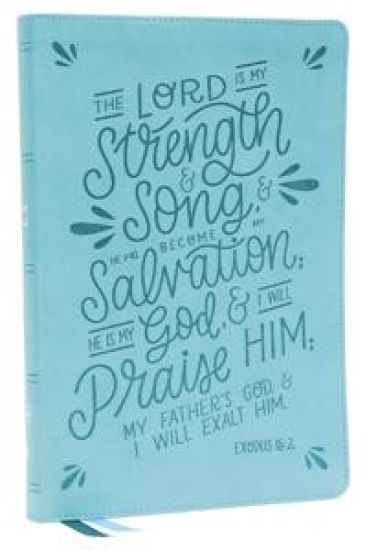 NKJV, Thinline Bible, Verse Art Cover Collection, Leathersoft, Teal, Red Letter, Thumb Indexed, Comfort Print