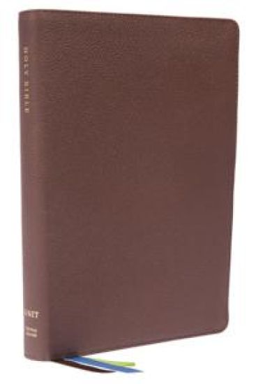 NET Bible, Thinline Large Print, Genuine Leather, Brown, Thumb Indexed, Comfort Print