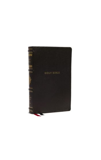 NKJV, Personal Size Reference Bible, Sovereign Collection, Genuine Leather, Black, Red Letter, Comfort Print