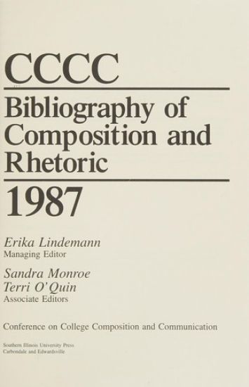 Cccc Bibliography of Composition and Rhetoric, 1988