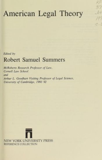 American Legal Theory