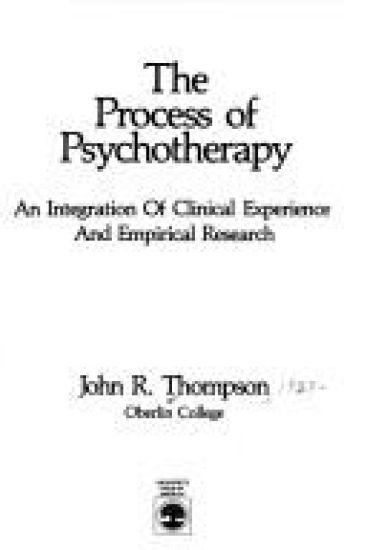 The Process of Psychotherapy