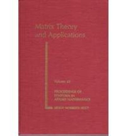 Matrix Theory and Applications. Proc Held Phoenix, Jan 10-11, 1989