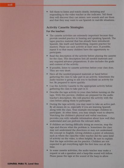 ESPANOL PARA TI  LEVEL 1  TEACHER RESOURCE BOOK