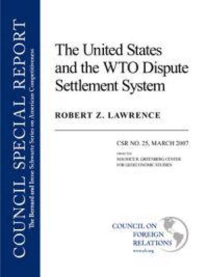 The United States and the WTO Dispute System – Robert Z Lawrence, kirjan kansikuva