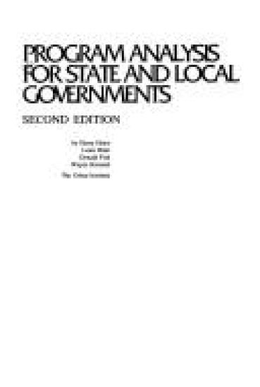 Program Analysis for State and Local Governments