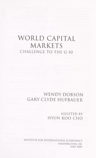 World Capital Markets – Challenge to the G–10