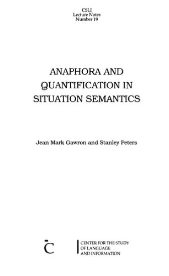 Anaphora and Quantification in Situation Semantics