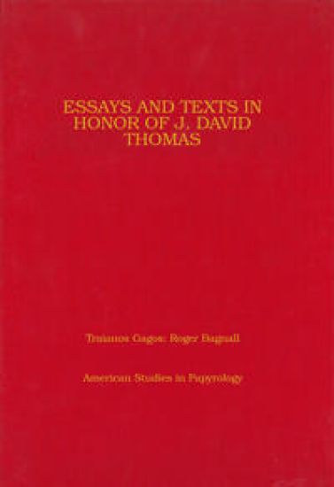 Essays and Texts in Honor of J David Thomas