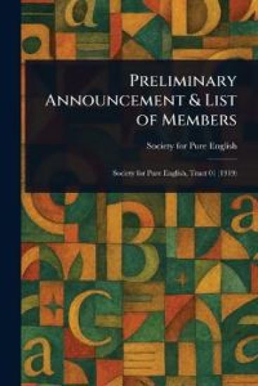 Preliminary Announcement & List of Members