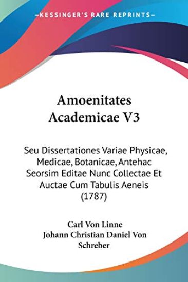 Amoenitates Academicae V3 – Carl Von Linne, kirjan kansikuva