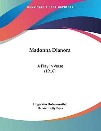 Madonna Dianora – Hugo Von Hofmannsthal, kirjan kansikuva