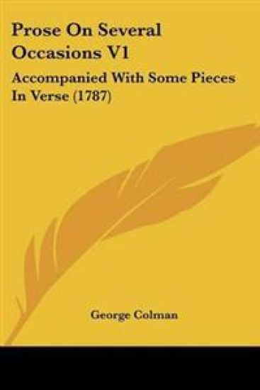 Prose On Several Occasions V1