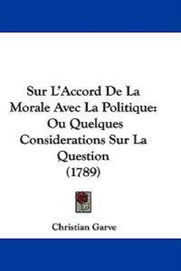 Sur L'Accord De La Morale Avec La Politique
