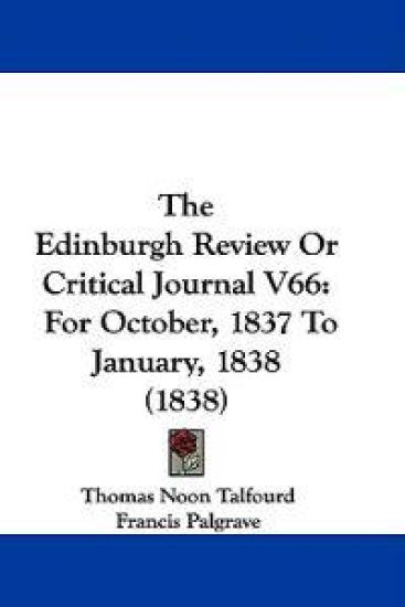 The Edinburgh Review Or Critical Journal V66