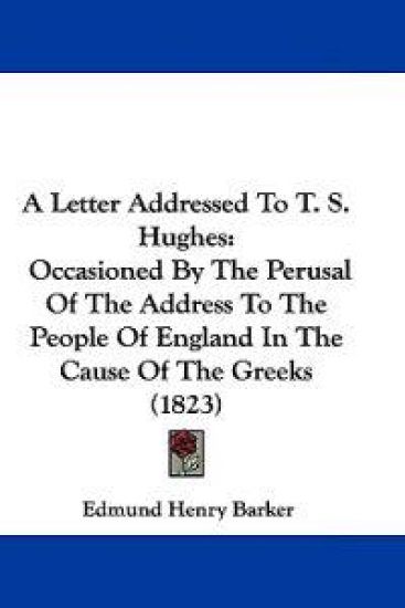 A Letter Addressed to T. S. Hughes