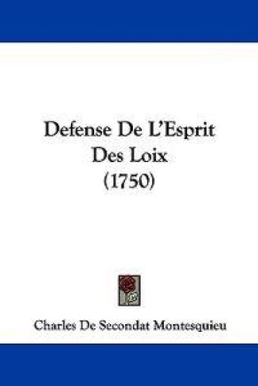 Defense de L'Esprit Des Loix (1750)