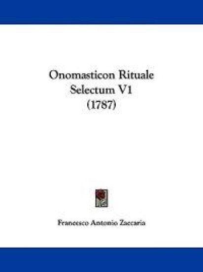 Onomasticon Rituale Selectum V1 (1787)