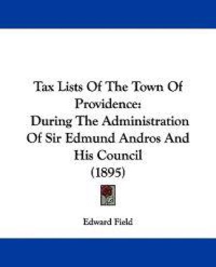 Tax Lists Of The Town Of Providence