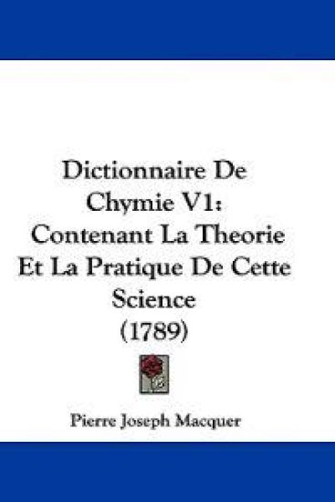 Dictionnaire De Chymie V1
