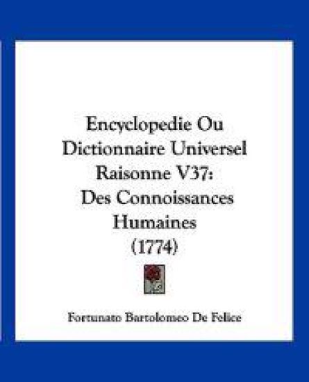 Encyclopedie Ou Dictionnaire Universel Raisonne V37