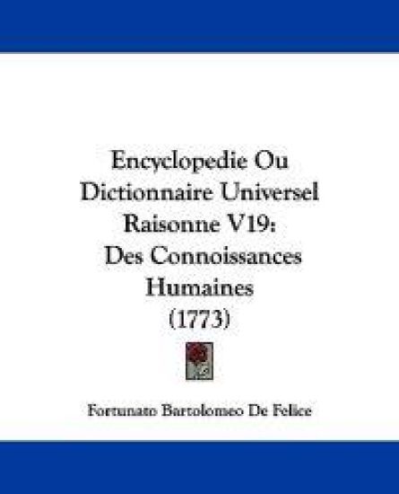 Encyclopedie Ou Dictionnaire Universel Raisonne V19
